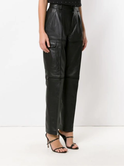 Shop Reinaldo Lourenço Leather Skinny Trousers - Black