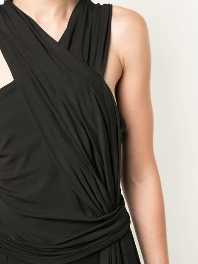 Shop Josie Natori Side Drape Jumpsuit In Black