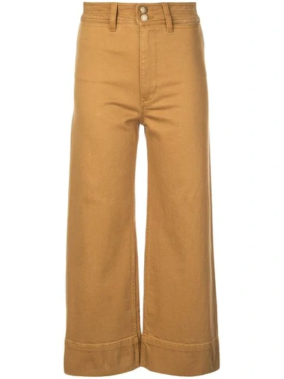 Shop Apiece Apart Cropped Straight-cut Trousers In Orange