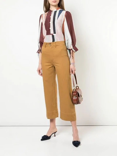 Shop Apiece Apart Cropped Straight-cut Trousers In Orange