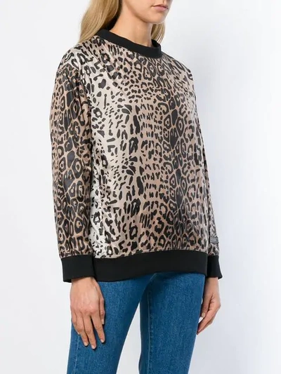 Shop Pinko C-clique Leopard Print Sweatshirt In Zc8 Multi Nero