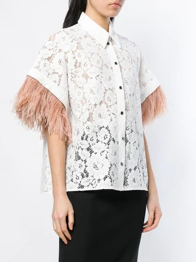 Shop N°21 Appliqué Floral Lace Shirt In White