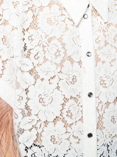 Shop N°21 Appliqué Floral Lace Shirt In White