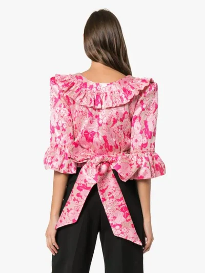 Shop The Vampire's Wife Ruffle-detail Wrap Top - Pink