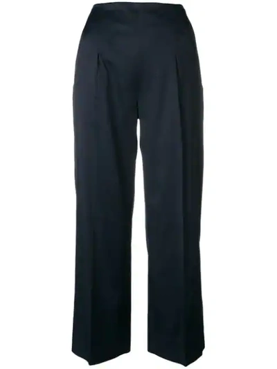 Shop Chalayan Cropped Trousers In Blue