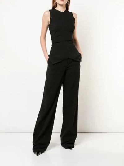 Shop Proenza Schouler Textured Crepe Sleeveless Top In Black