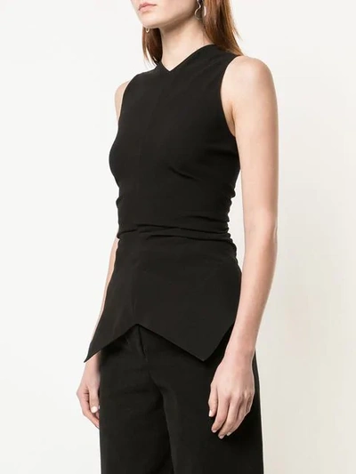 Shop Proenza Schouler Textured Crepe Sleeveless Top In Black