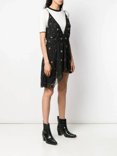 Shop Amiri Short Asymmetric Dress In Black