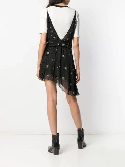 Shop Amiri Short Asymmetric Dress In Black