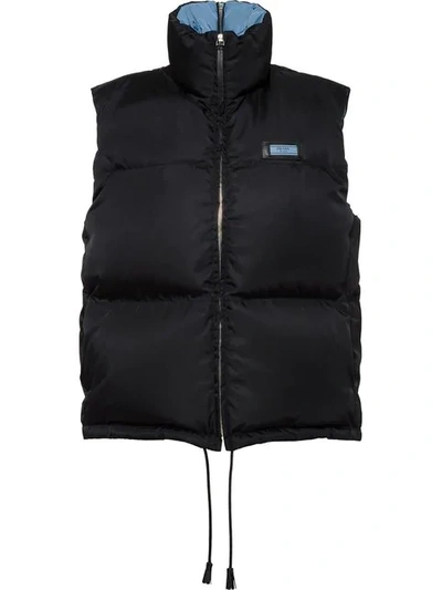 Shop Prada Nylon Garbadine Puffer Vest In Black
