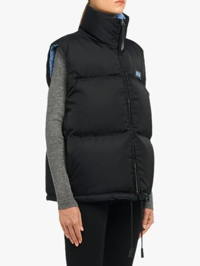 Shop Prada Nylon Garbadine Puffer Vest In Black