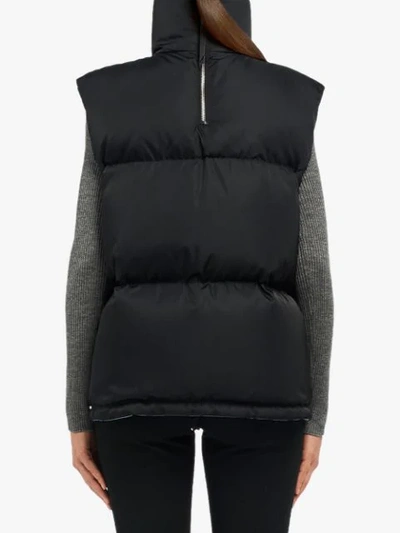 PRADA NYLON GARBADINE PUFFER VEST - 黑色