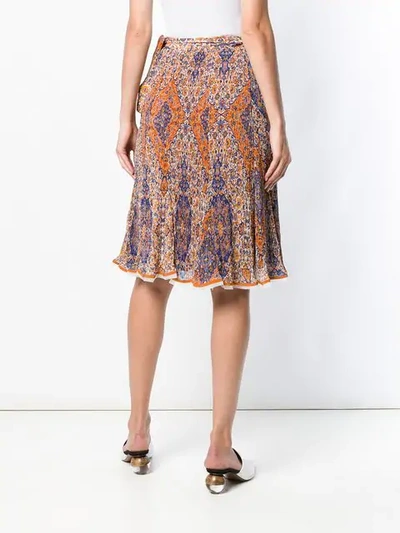 Shop Tory Burch Floral Wrap Skirt In Yellow