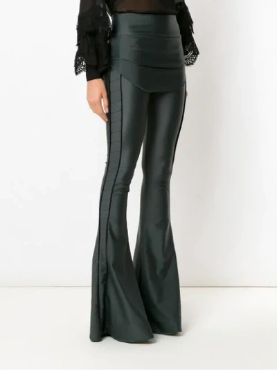 Shop Andrea Bogosian Panelled Flared Pants In Green