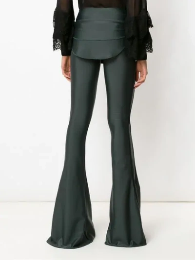 Shop Andrea Bogosian Panelled Flared Pants In Green