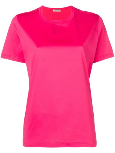 Shop Moncler Logo Sleeve T-shirt In Pink