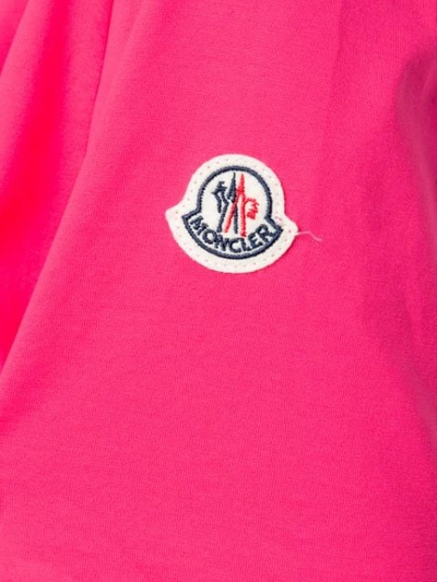 Shop Moncler Logo Sleeve T-shirt In Pink