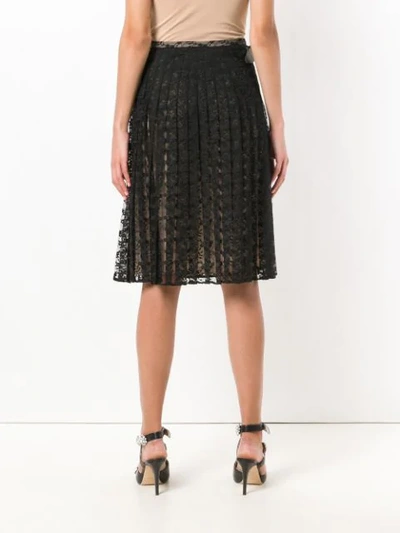 Shop Christopher Kane Lace Crystal Buckle Kilt In Black