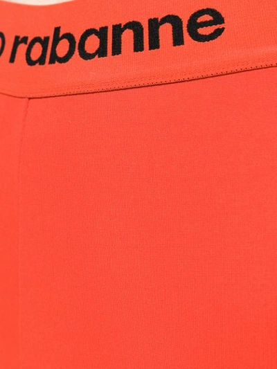 Shop Paco Rabanne Stretch Jersey Logo Leggings - Red