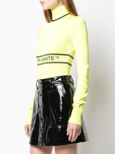 Shop Off-white Geripptes Kapuzentop - Gelb In Yellow