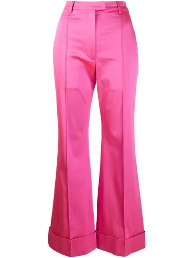 Shop House Of Holland Flared Leg Trousers In Pink