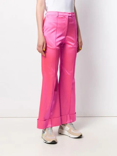 Shop House Of Holland Flared Leg Trousers In Pink