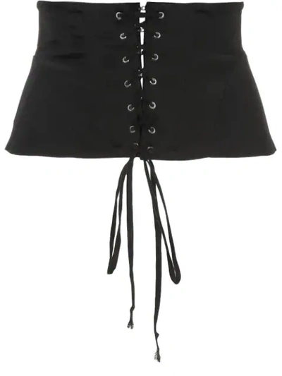 Shop Fleur Du Mal Corset-style Silk Belt In Black