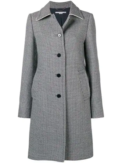 Shop Stella Mccartney Houndstooth Button Coat In Blue