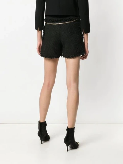Shop Edward Achour Paris Chain Detail Tweed Shorts In Black