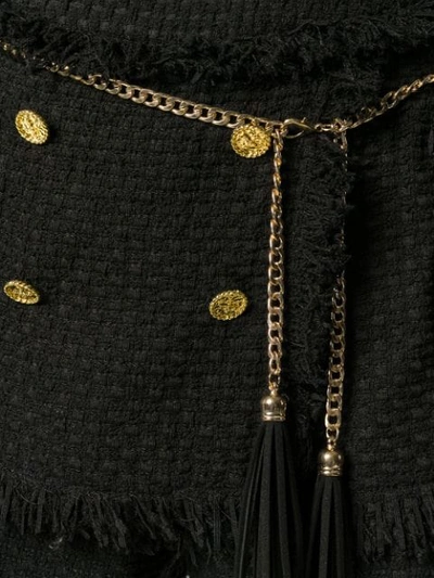 Shop Edward Achour Paris Chain Detail Tweed Shorts In Black