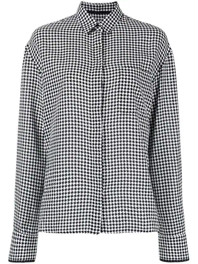 Shop Haider Ackermann Houndstooth Shirt In White ,black