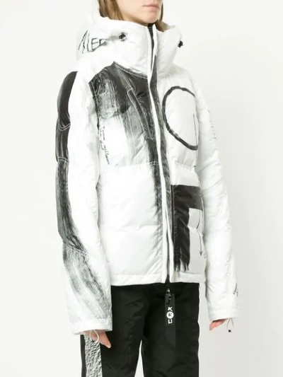 Shop Kru Reversible Graffiti Print Jacket - White