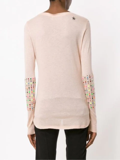 Shop Andrea Bogosian Embroidered Linen Top In Neutrals