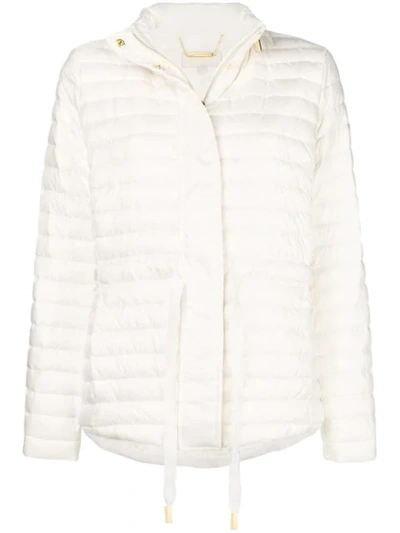 Shop Michael Michael Kors Zipped Padded Jacket In White
