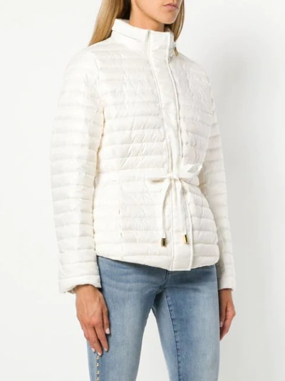 Shop Michael Michael Kors Zipped Padded Jacket In White