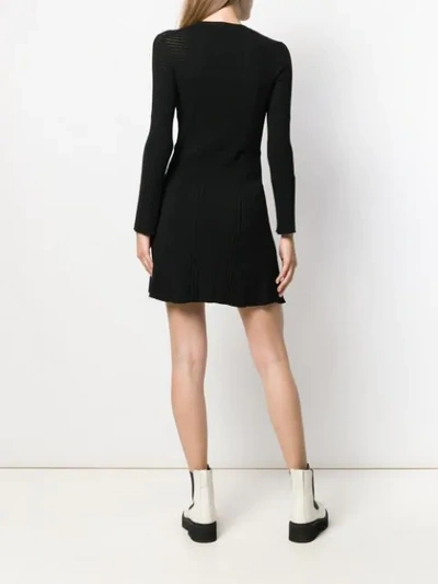 Shop Kenzo Long-sleeved Knit Dress In Black