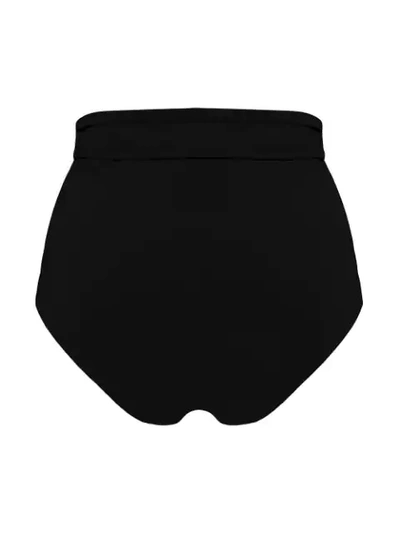 Shop Mara Hoffman Bow Detail High Waisted Bikini Bottoms In Black