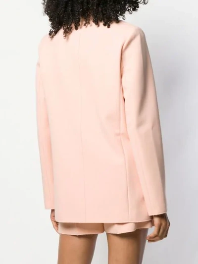 Shop Msgm Pleated Blazer In Pink