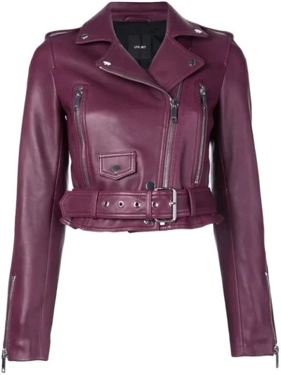 Shop Lth Jkt Mya Cropped Jacket In Purple