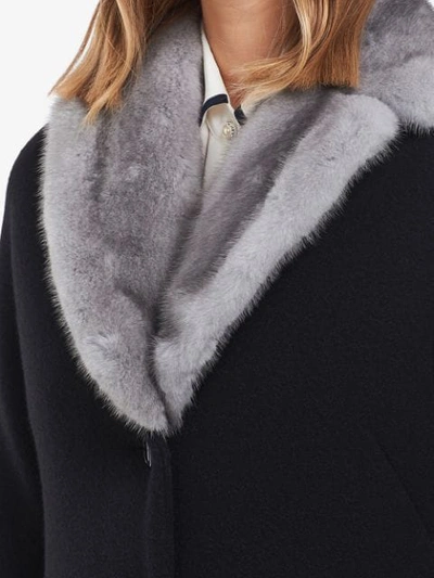 fur collar midi coat