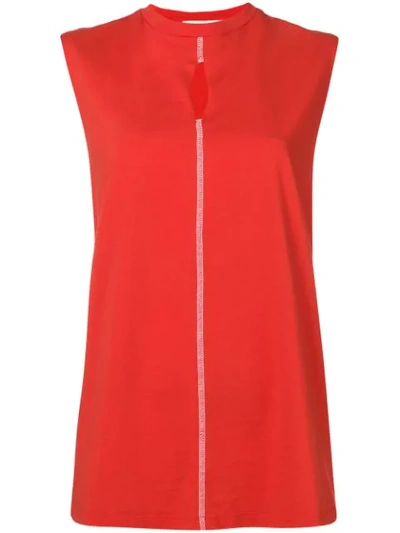 Shop Alyx Sleeveless Slit Top In Red