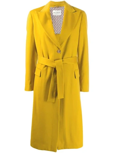 Shop Etro Tie Waist Coat - Yellow