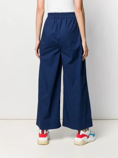Shop Woolrich Wide-leg Trousers In Blue