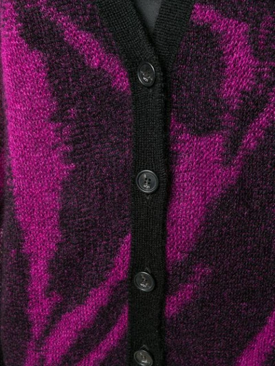 Shop N°21 Animal Stripe Knit Cardigan In Black