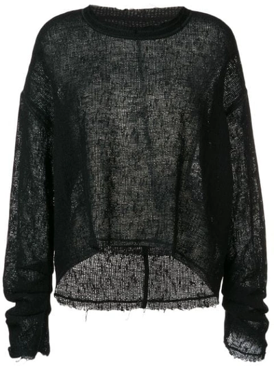Shop Andrea Ya'aqov Sheer Knit Sweater In Black