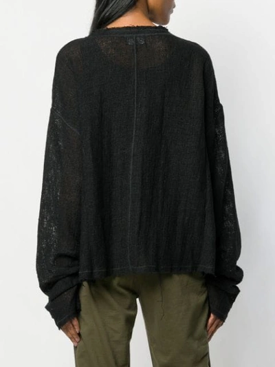 Shop Andrea Ya'aqov Sheer Knit Sweater In Black