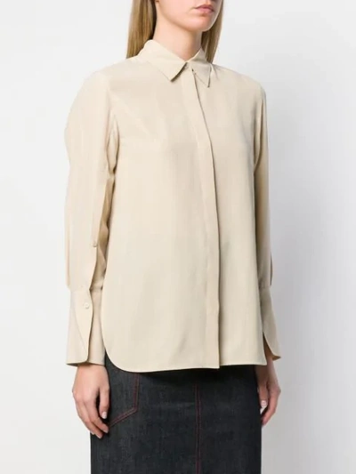 Shop Joseph Buttoned Sleeve Shirt In Neutrals