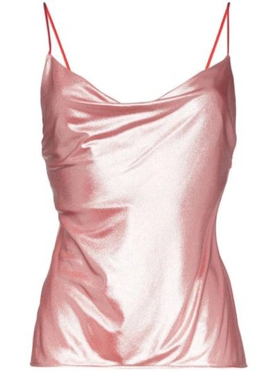 Shop Galvan Mars Cowl Neck Camisole In Pink