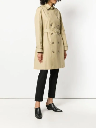 Shop Apc A.p.c. Double-breasted Trench Coat - Neutrals