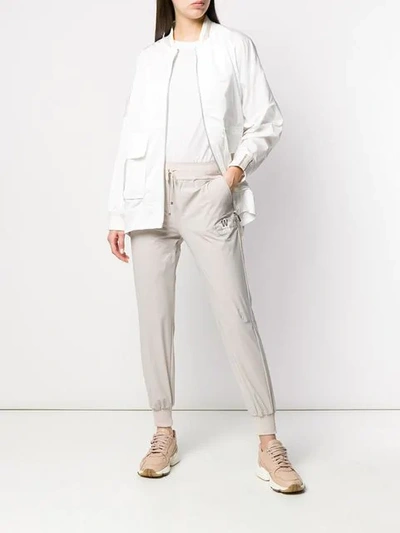 Shop Lorena Antoniazzi Oversized Bomber Jacket In White